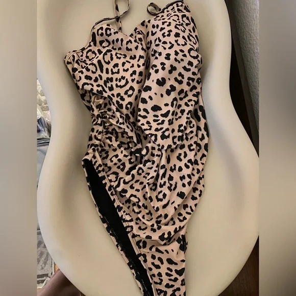 PinkBlush Beige Cheetah Print One-Piece Swimsuit - Picture 4 of 4